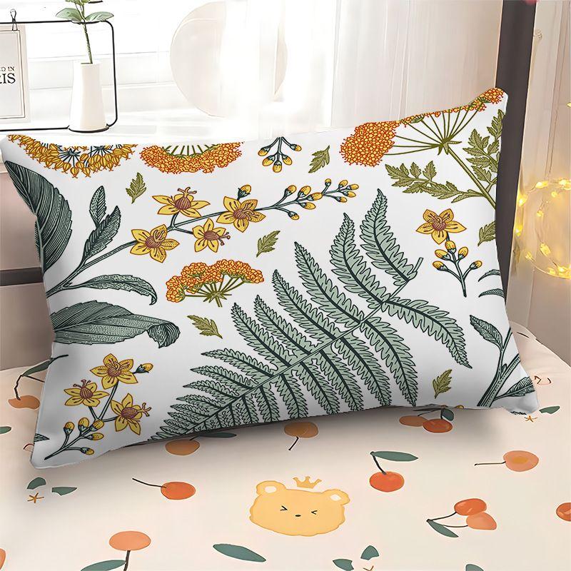 European Plant & Flower Pillowcase with Nordic Geometric Design Rectangular Sofa Cover Customizable