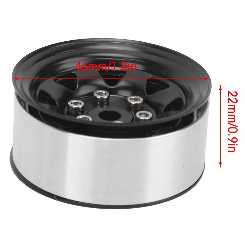 4pcs 1.55" RC Wheel Rim Hubs Axial AX90069 for Crawlers, Universal RC Wheel Hubs, Black