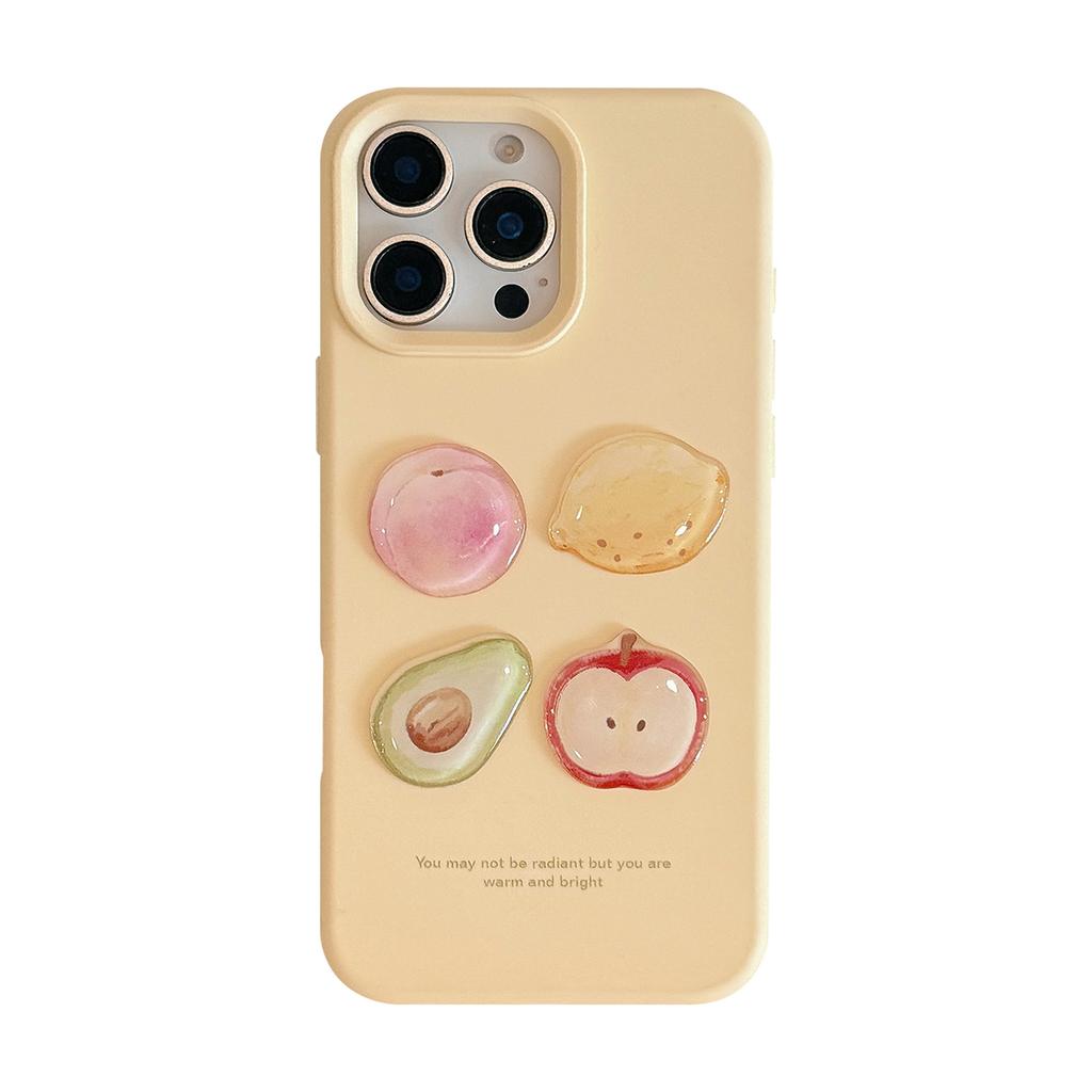 Oil Painting Fruit Apple 16 Mobile Phone Case 17 Summer Graffiti Three dimensional Iphone15promax Suitable for 14 Soft Set 11