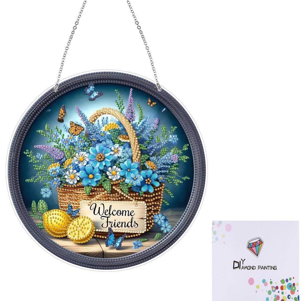 Acryl 2D/Flach DIY Hängende Diamantmalerei Kits Spezielle Form Strassstein Diamantmalerei Fensteranhänger Wanddekoration für Zuhause & Fenster