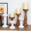 3PC Set New Style Retro Wooden Candle Holder Candle Container Desktop Decoration Home Decor Wedding Candle Holder Festival Gift
