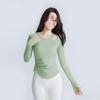 Women's Long Sleeve Yoga Top with Chest Pad: Autumn Pilates Fitness T-Shirt