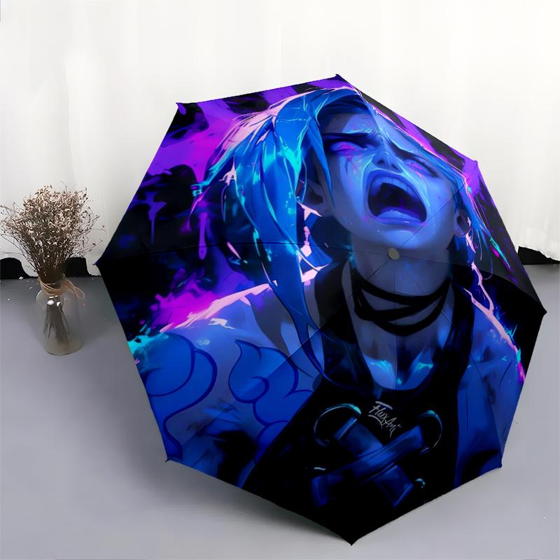 1 PC Automatic Folding Umbrella - Beautiful anime Pattern, Portable & Foldable Design with 8 Ribs, Christmas Birthday Gifts