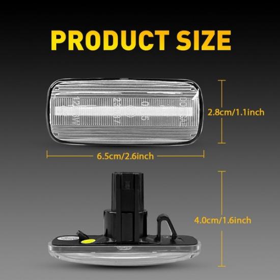 4X Clear Red Amber LED Side Light For Dodge RAM 2500HD 2010-2018 Dual Rear Wheel