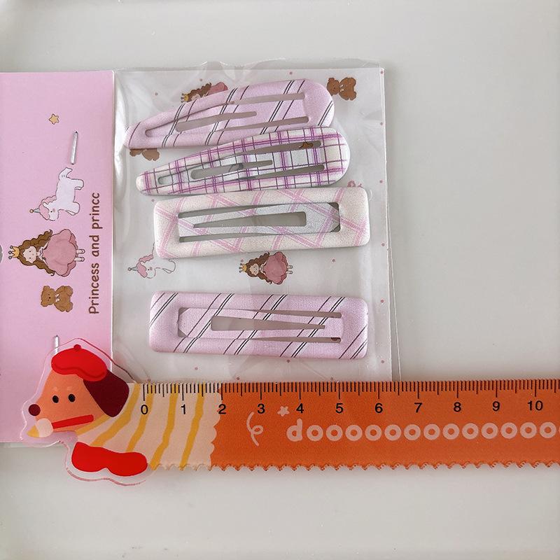 4pcs Multicolor Polka Dot Plaid Hair Clips for Children Kids Girls Hairpins Bangs Side Clip Barrettes Headwear Hair Accessories