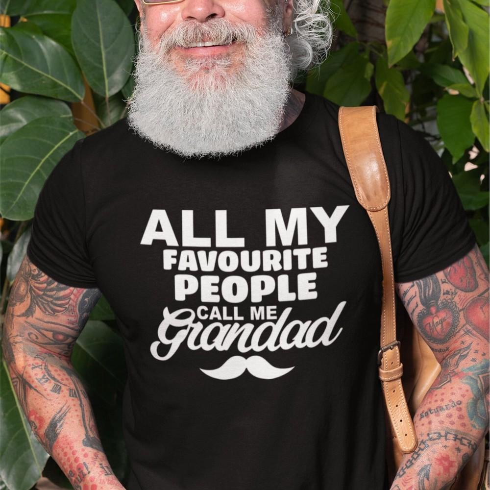 26 Fathers Day T-shirt, All My Favourite People Call Me Grandad Shirt Funny Gra Unisex T-Shirt M
