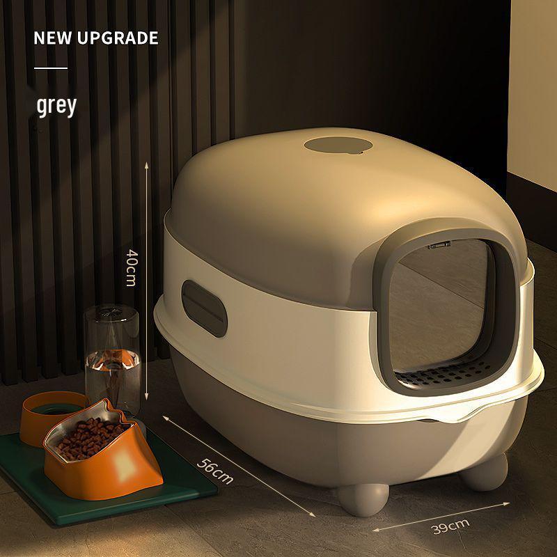 Automatic Odor-Proof Enclosed Cat Litter Box with Deodorization