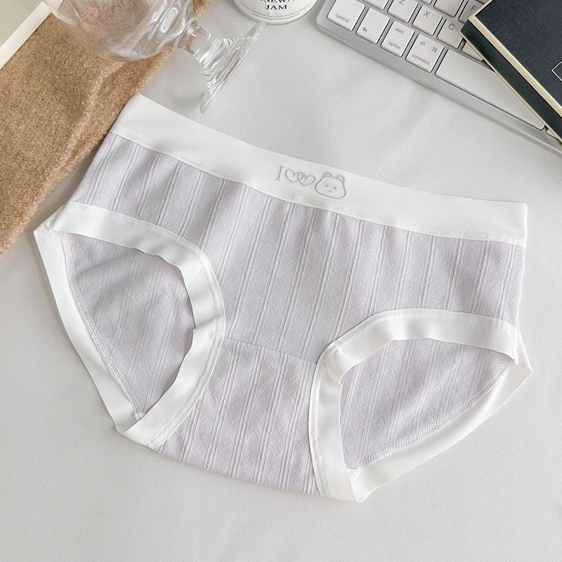 

Sweet Girl Women s Mid-Waist Cotton Panties - Breathable, Antibacterial, Cute Design for Teens M (75-95 jin)