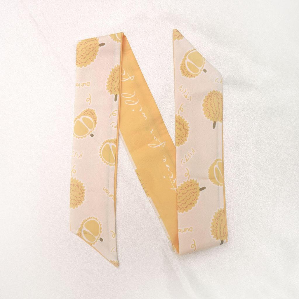 Spring/Summer Fruit Silk Scarf: Cute Headband, Ribbon Tie, Skinny Bag Tie, Souvenir Box Gift.