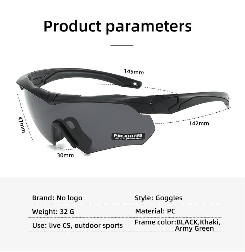 Outdoor UV Protection Tactical Shooting Goggles, Windproof Sand Outdoor Sports