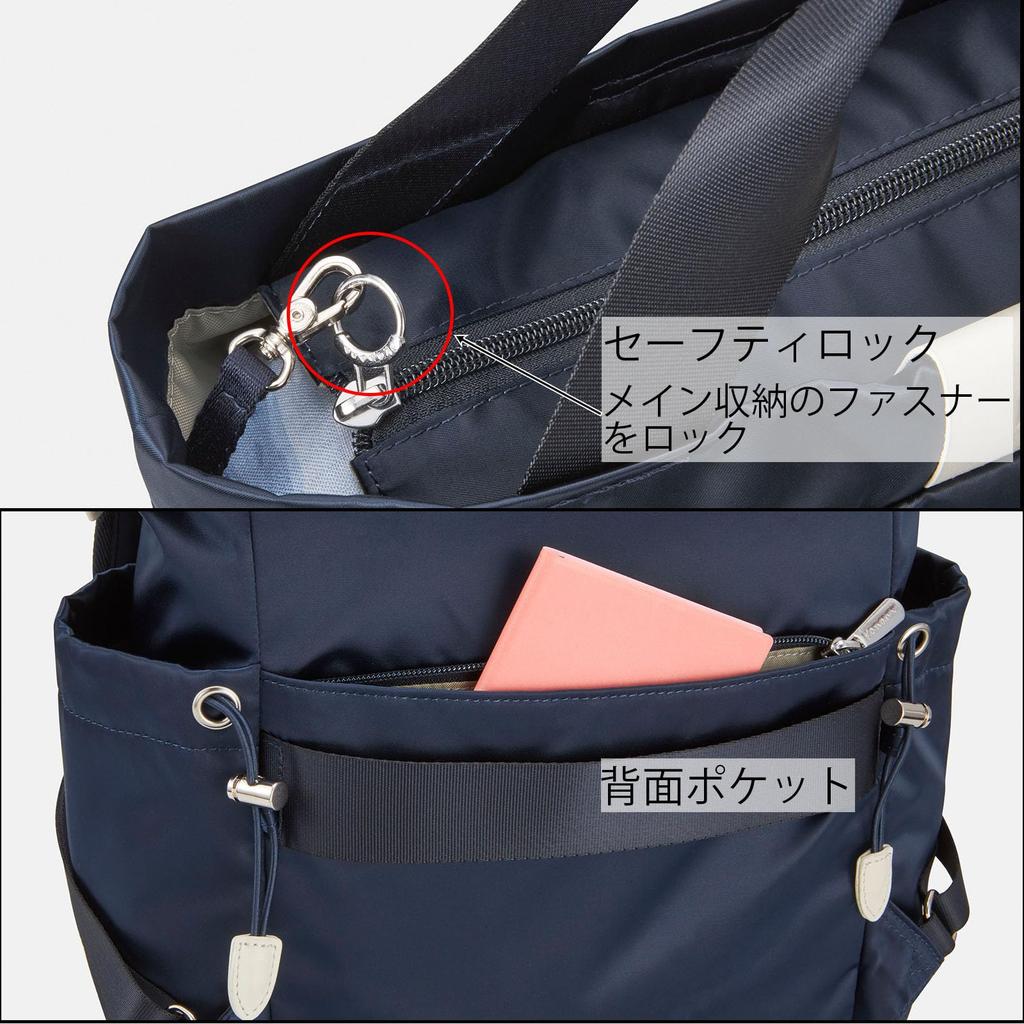 Backpack 13L 540g Lightweight Pockets Easy To Store Black H35 X W24 X D14cm [Kanana Project] PJ-16 No.11903 Women's