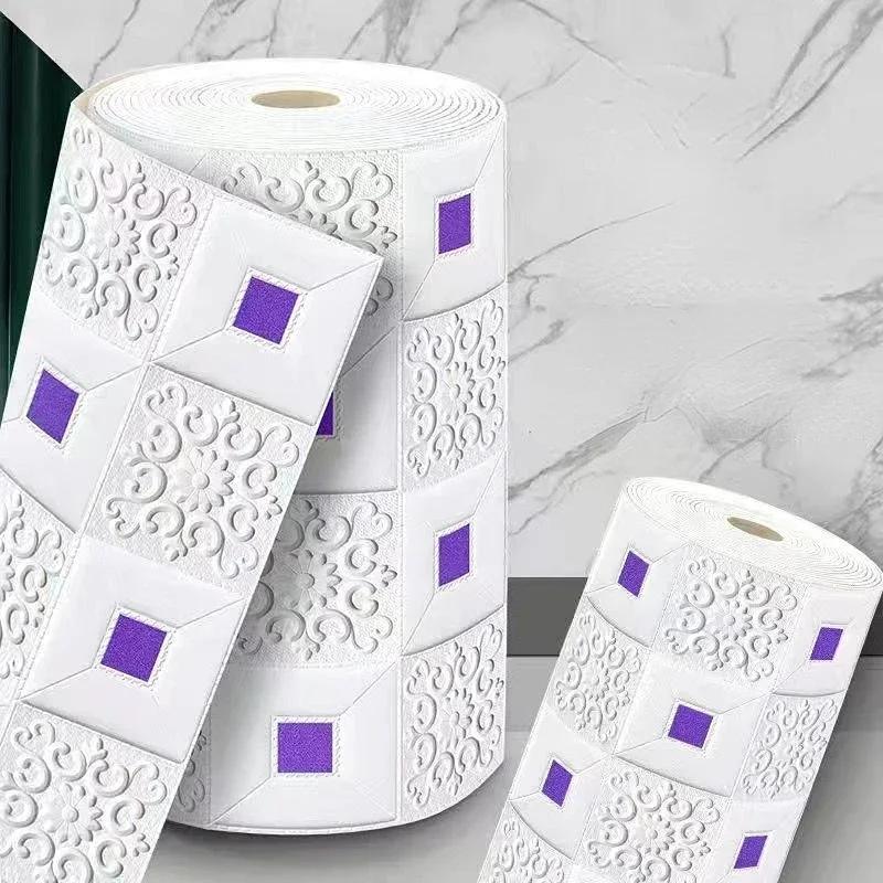 Self-Adhesive Panels 3D Soft Crash Foam Wallpaper Imitation Brick Wall Stickers Home Living Room Kid Bedroom Decor