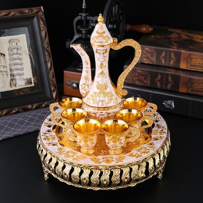 European Light Luxury Pattern Wine Set, Home Desktop Wine Jug Ornament Decoration Baijiu Sub-packaging Wine Glass Wine Jug Gift