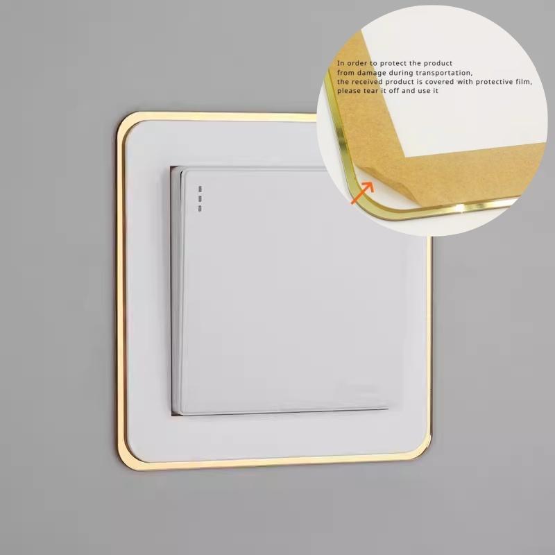 1pc New Anti-Dirty Switch Protective Cover Buckle Type Non-Adhesive Switch Socket Decorative Frame Outlet Wall Sticker Home