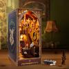DIY Book Nook Wooden Miniature Model Kits Magic Academy Casa Bookend 3D Puzzle With Light Bookshelf for Friends Birthday Gifts