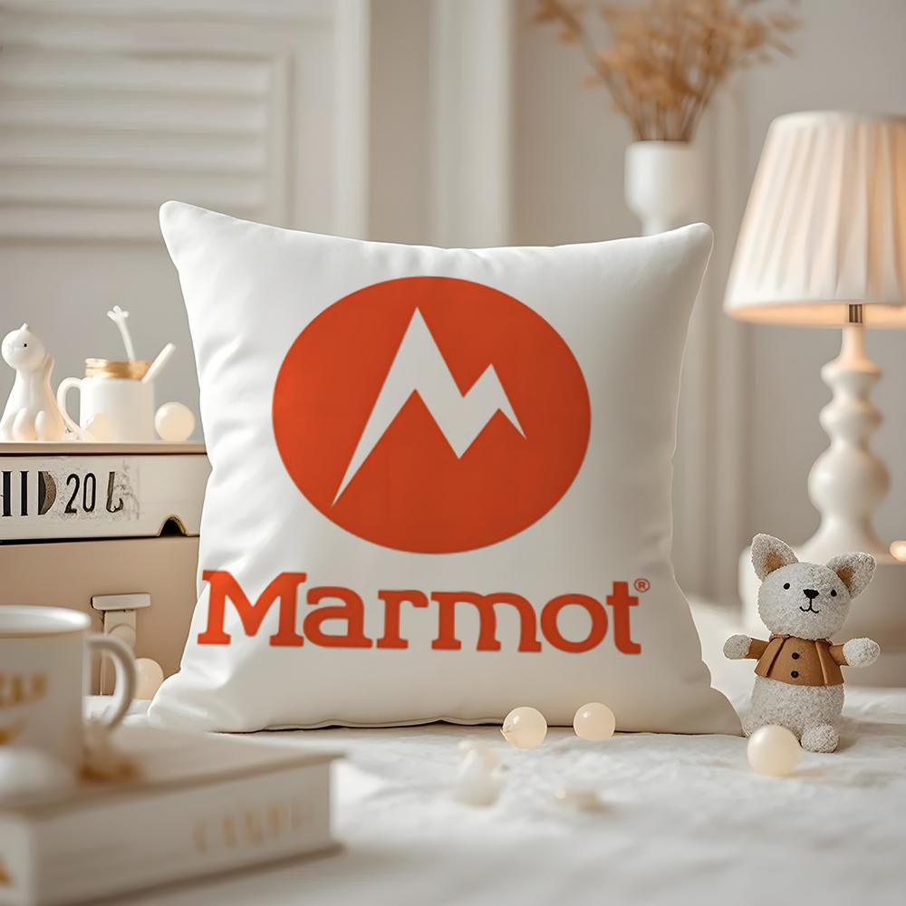 Cute Design M-Marmot Cushion Cover Anti-dustmite Pillowcase Invisible Zipper Silky Short Plush Sofa Cushion Cover