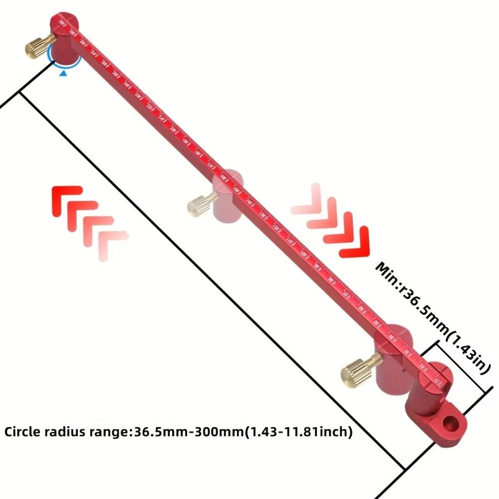 Adjustable Drawing Circle Ruler Aluminium Alloy Carpenter Tools 2025 Measurement Tool