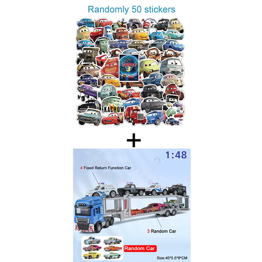 1:48 Alloy Diecast Car Carrier Model Toys Miniature Cars Double Decker Light Sound Trailer Transport Vehicle Boys Birthday Gifts