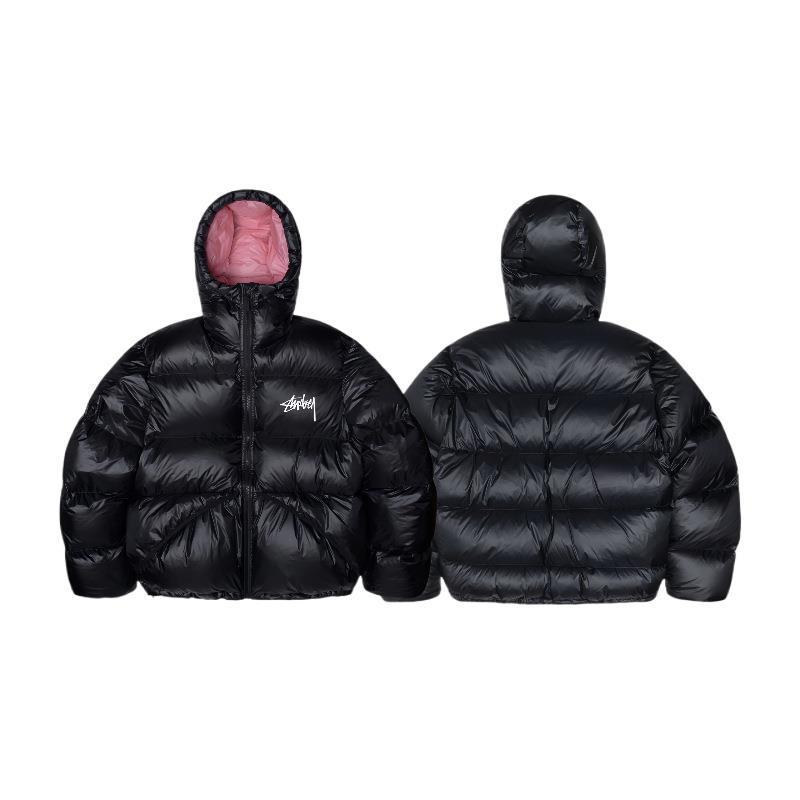 Unisex losvallend effen pufferjack - Amerikaanse straatstijl, warm voor herfst en winter