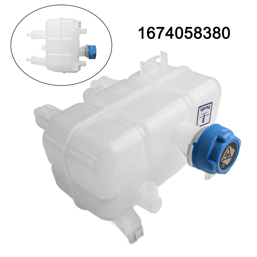 Premium Ausgleichsbehälter für Kühlmittel für Fiat für Boxer Relay Jumper ab 2014. Material ABS, weiß, blau, OE-Nummer 1674058380