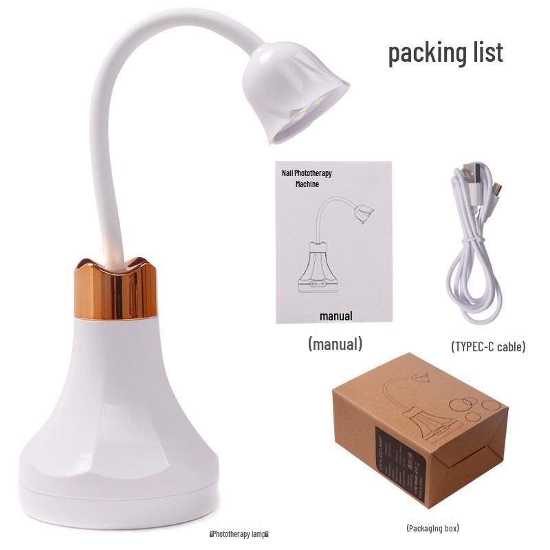 Rechargeable Portable Nail Lamp, Quick-Dry 18W Phototherapy Lotus Lamp for Nail Tips