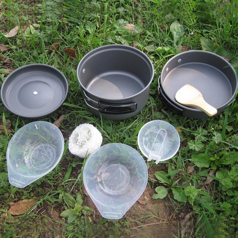 Ultraleichter Campingtopf Pfanne Schüssel Outdoor Picknick Utensilien Antihaft Kochgeschirr Kochausrüstung für Angeln Picknick Wandern