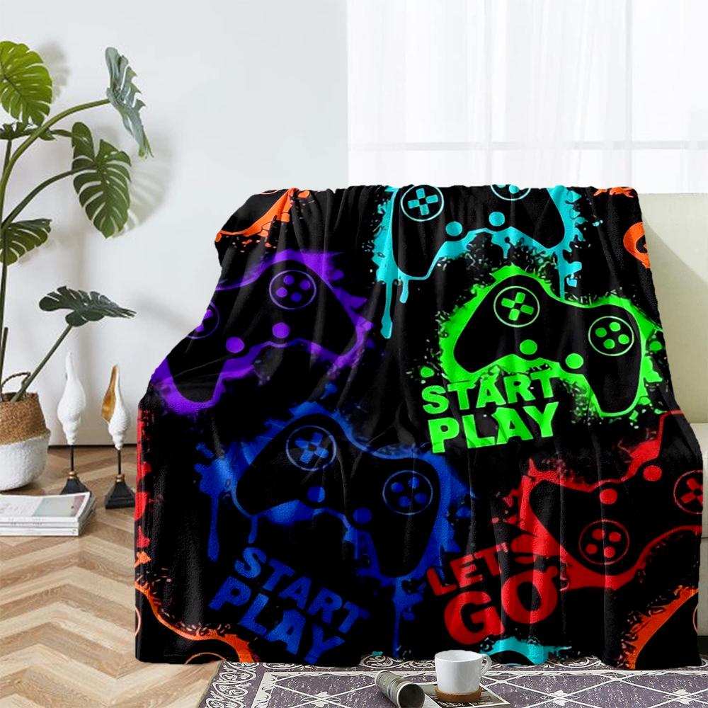 Game Controller Theme Printed Blanket - Perfect for Couch, Bed, Travel & Outdoor Use | Machine Washable, Cozy & Durable.