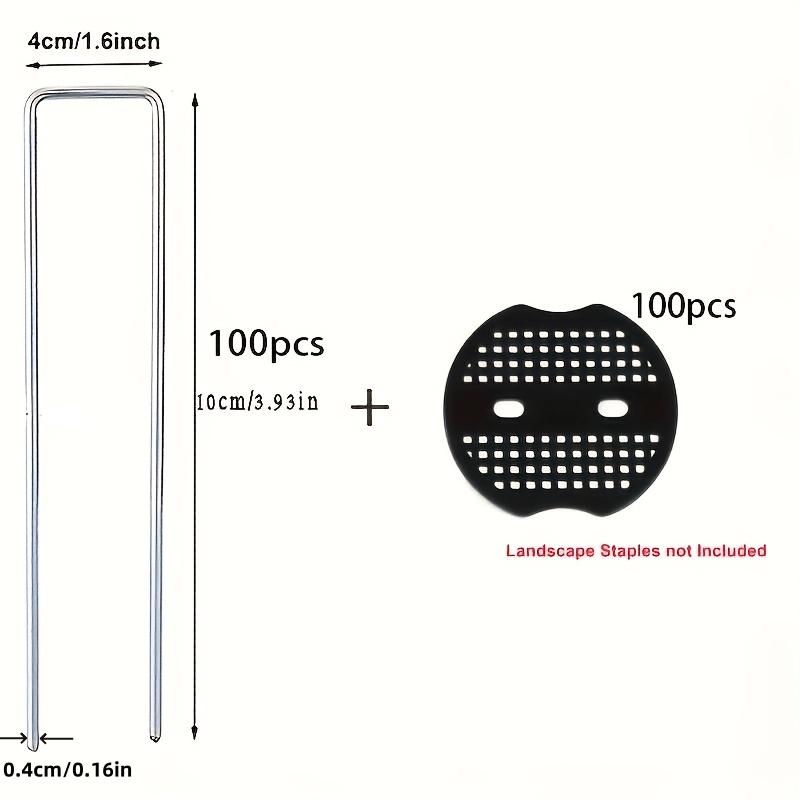 200pcs 100 Heavy Duty U Shaped Ground Stakes 100 Washers for Outdoor Tents Garden Fabric Landscape Weed Control Fabric High Strength Lawn Anchoring