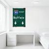 Vintage Weathered Interstate 90 East Buffalo Road Sign Metal Tin Sign for Bar Pub Home Cafe Wall Decor, 8x12 Inch