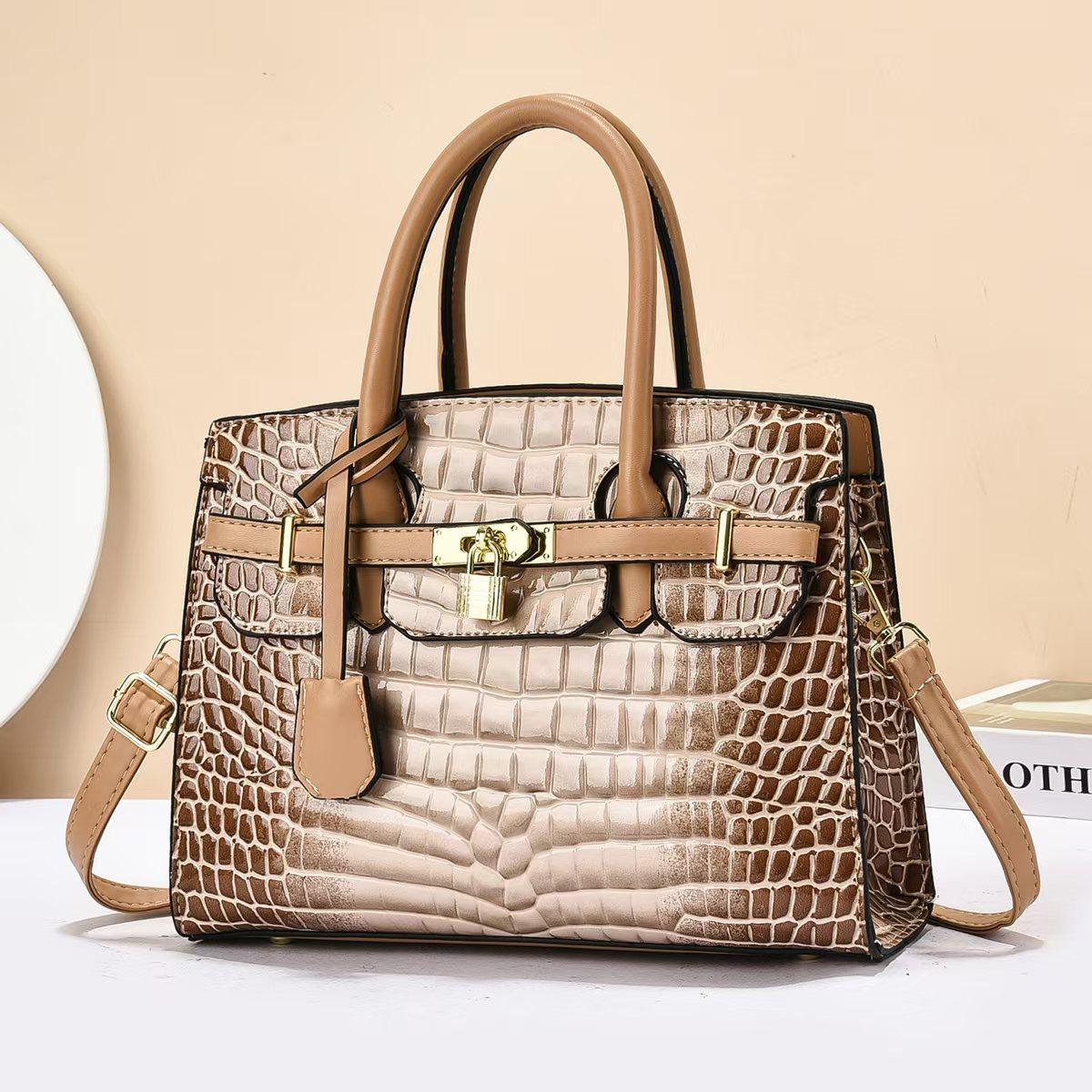 

Крокодиловый узор, продвинутое чувство атмосферы, мягкая, прочная, модная, изысканная, легкая, для поездок на работу, на открытом воздухе, на пляж, кроссбоди, на плечо, сумка хаки