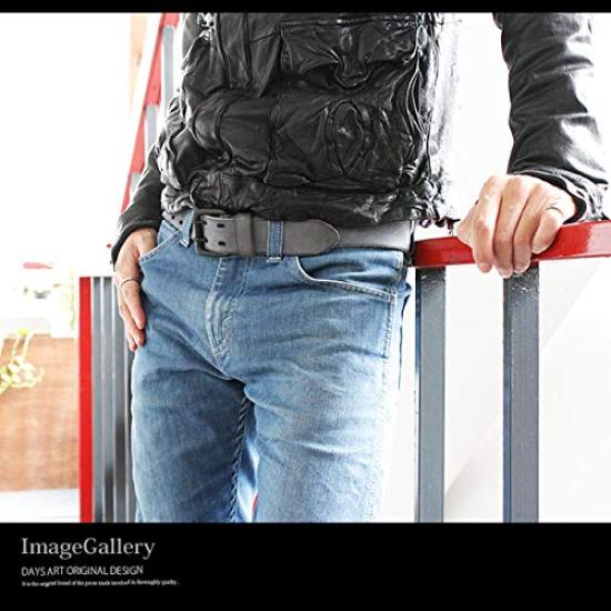 Genuine Large Nubuck Double Buckle Vintage Finish [Days Art] Belt, Leather, Cowhide, Size, Long, Leather, Brushed, Hole, Belt,