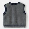 Small and Medium-sized Boys and Girls College Style Knitted Vest Autumn New Children's Contrasting Colors Outside Wearing Sleeveless Sweater Vest