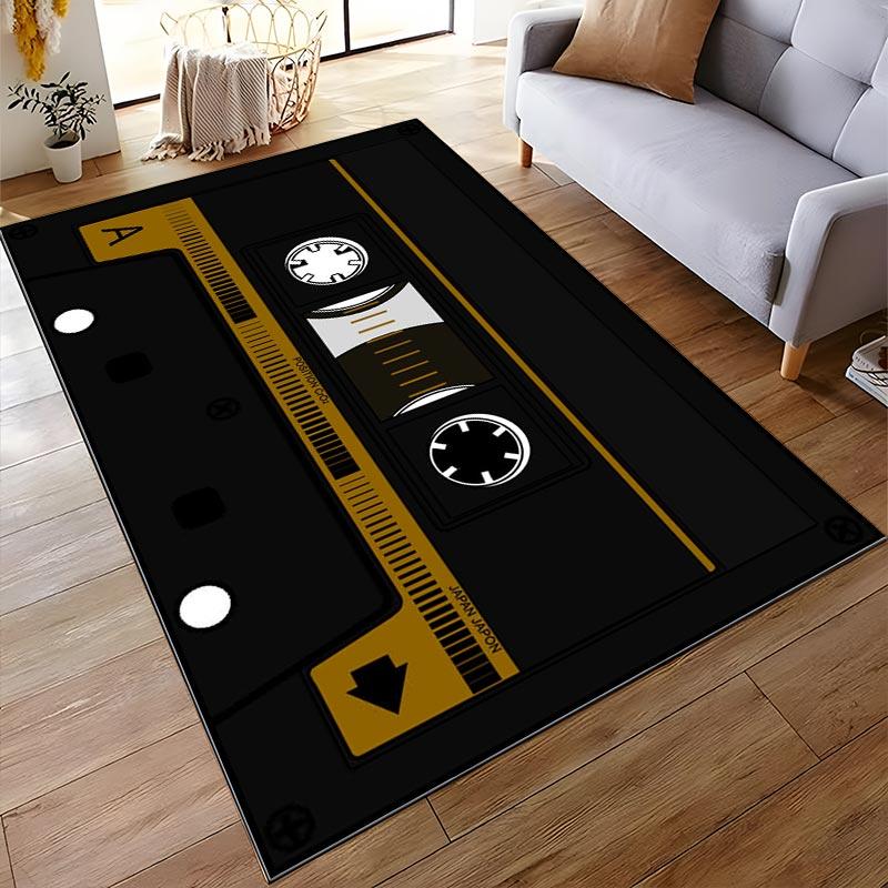 Retro Cassette Tape Printed Carpet for Living Room Decoration  Suitable for use as an anti-slip for living room bedroom sofas