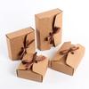 10Pcs Kraft Paper Gift Boxes With Bows For Nougat Handmade Biscuits Christmas Candy Packaging Baby Shower Party Supplies