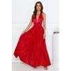 Elegant Solid Color Off-the-shoulder Waist Cinched Pleated Long Maxi Dress, Formal Party Evening Single Shoulder Dress for Women
