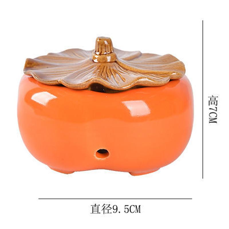 Persimmon Shaped Incense Burner, Ceramic Aromatherapy Burner, Small Incense Insertion, Home Indoor Tea Room Decoration, 1Pc