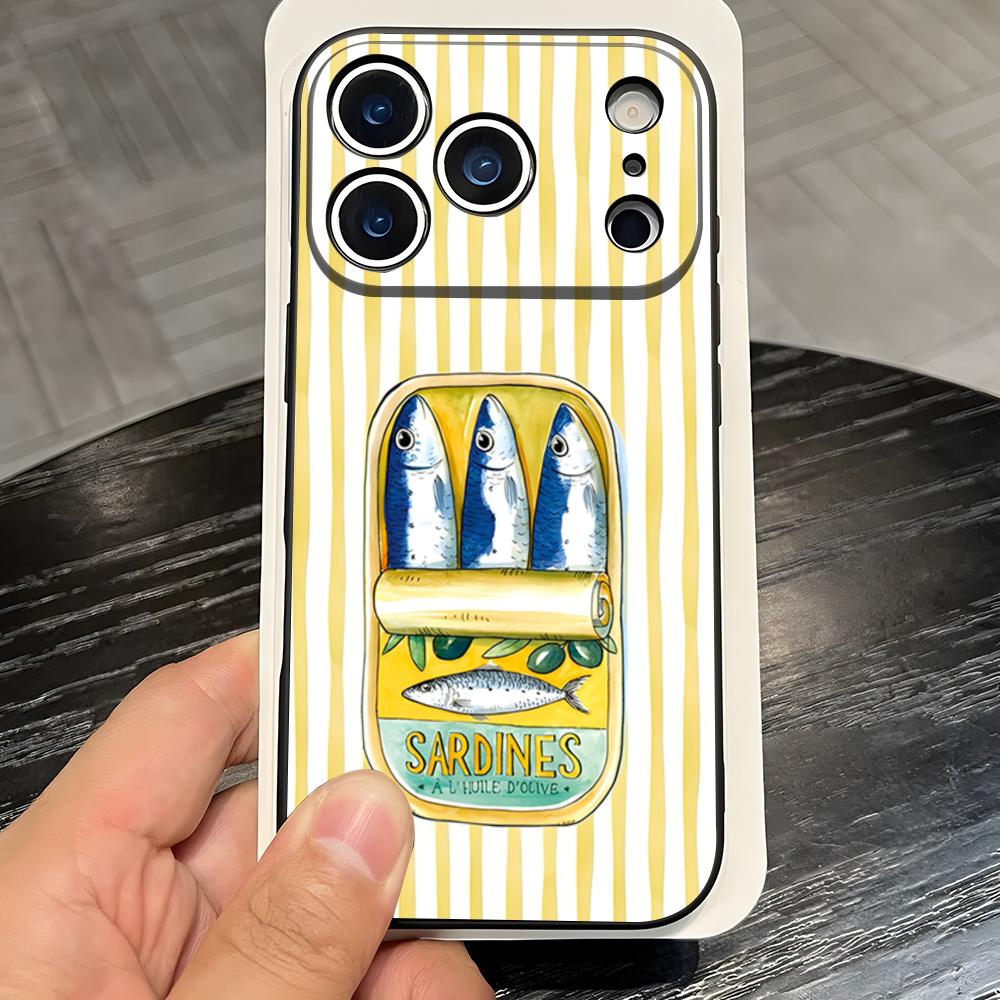 

Fish Funny Sardines Phone Case For IPhone 17 Pro Max 16 15 14 Pro Max 13 11 X Xs Xr 8 7Plus Silicone Cover iPhone 16 Plus