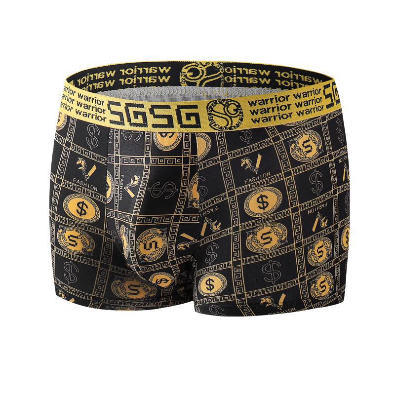 Men’s Antibacterial Printed Boxer Shorts - Breathable, Comfortable, Large Size Luxury Underwear