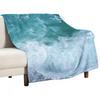 Blue Ocean Waves Summer Beach Throw Blanket Fluffy Cozy Throw Blanket for Home Decor