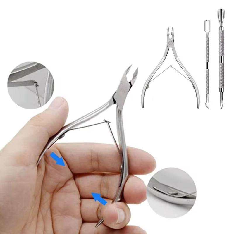 Stainless Steel Nail Art Cutter Scissor Cuticle Clipper Pusher Dead Skin Remover Kit Manicure Pedicure Tools Nails Set