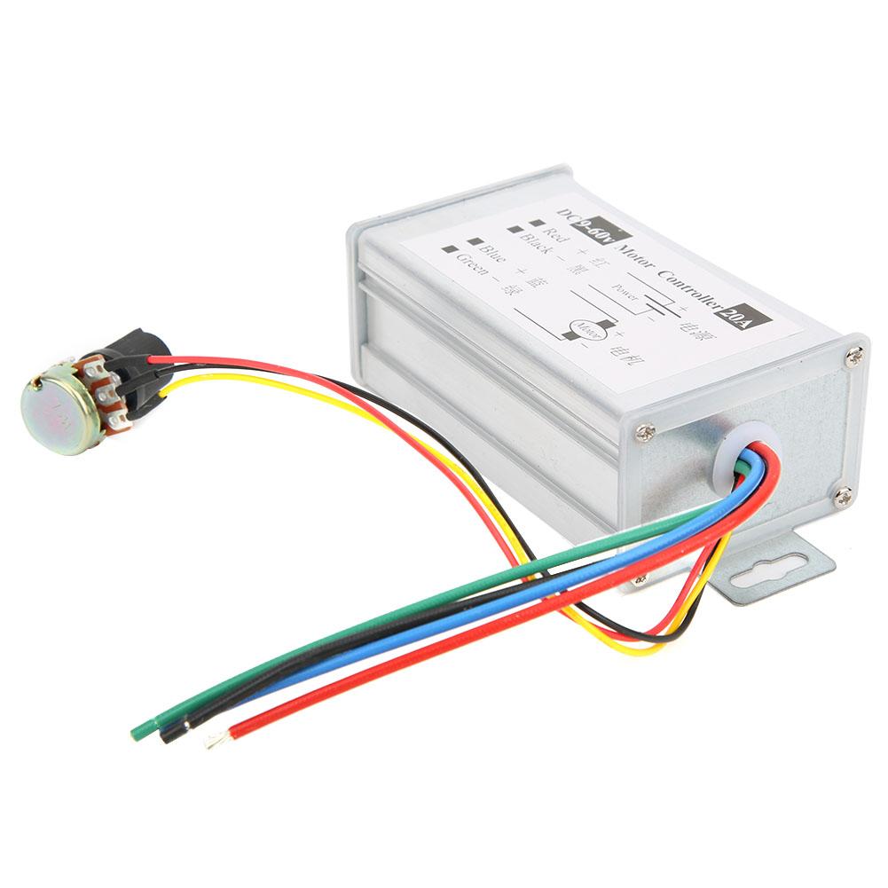 Motor Speed Controller Switch Potentiometer Control PWM Variable Speed 20A 9V12V24V48V60V
