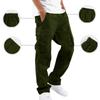 Men's Color Cargo Pants with Elastic Waist Button Closure and 6 Pockets for Work and Casual Wear