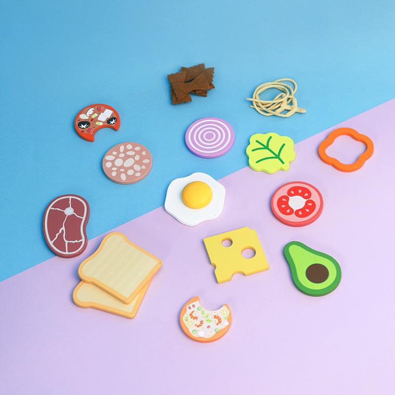 Kids' Wooden Cooking Play Set with Rice and Veggie Cutting