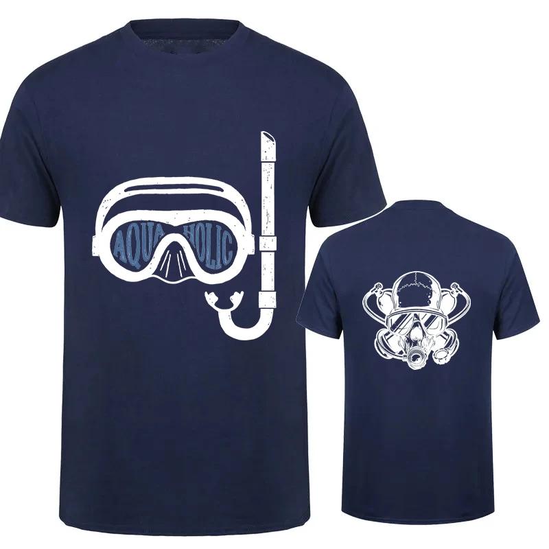 Summer Causal Shirt Scuba Diver Twinset Diving Print Men's Brand T-shirts Scuba Diver Design Breathable Men Women Street Tshirts