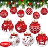12/24Pcs Christmas Wooden Ornament Hanging Decorations For Home New Year Xmas Bell Shaped Pendant DIY Christmas Tree Craft Decor
