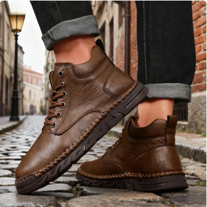 New Arrival Men's Retro Leather Hiking Boots Outdoor Adventure Shoe Anti-Skid Breathable Casual Boots Must Have Stylish Footwear
