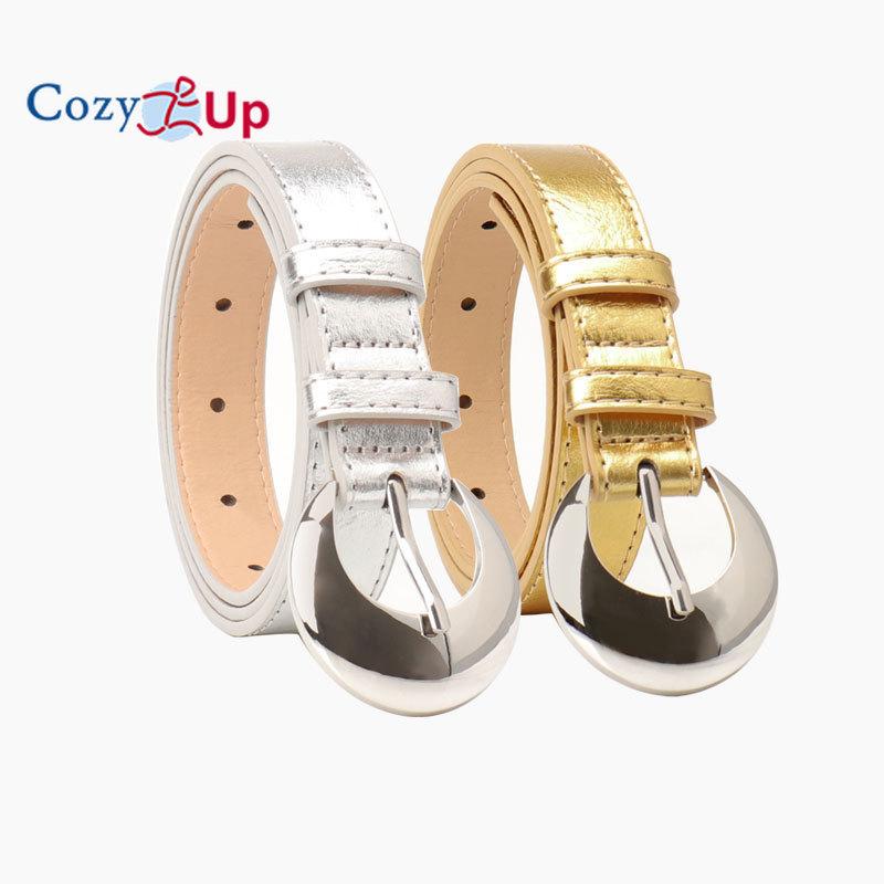 Women Thin Elastic Waist Belt for Dress Ladies Skinny Stretch Fashion Belt with Gold Buckle