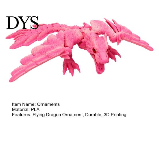Gift for Dragon Lovers Flying Toy with Movable Joints, 3D Printed Realistic Articulated Figurine Model, PLA Ornament Office And Home Display Flexible