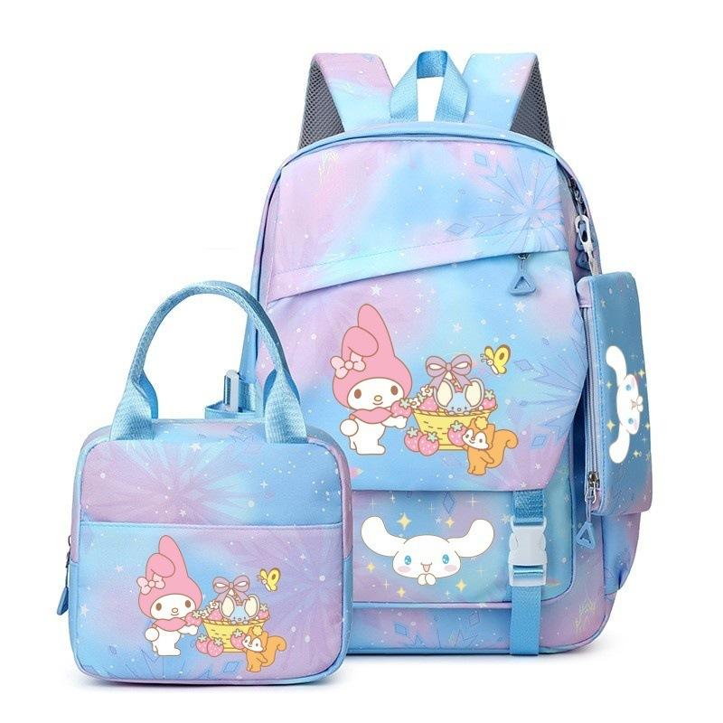 3-teiliges Schulrucksack-Set für Schüler Große Kapazität Oxford-Stoff Schultasche mit Schultergurt und Federmäppchen