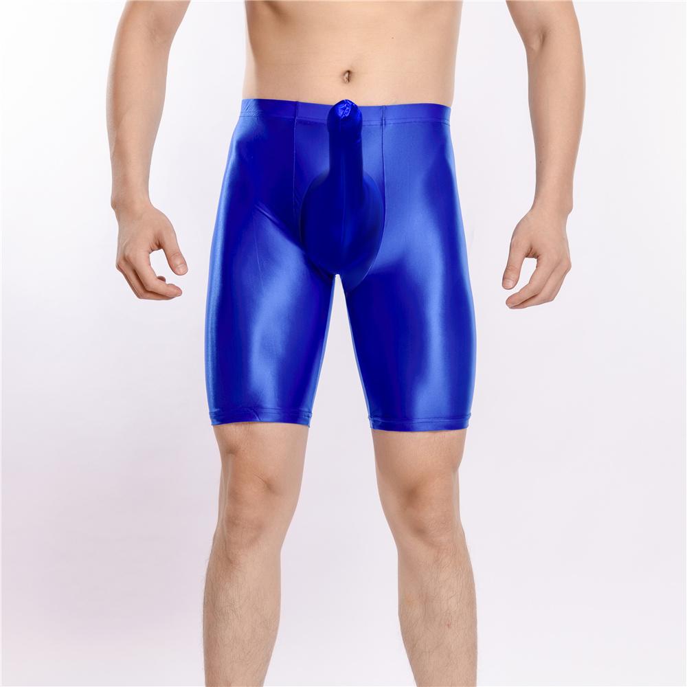 Sexy Männer Satin Glatt Penisring Boxer Gym Leggings U Konvexe Tasche Dessous Shorts Slip Höschen Elastische Hosen Formwäsche